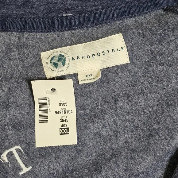 Aeropostale New York East Coast Navy Blue Full Zip Fleece Hoodie Women's XXL NWT - Picture 6 of 8